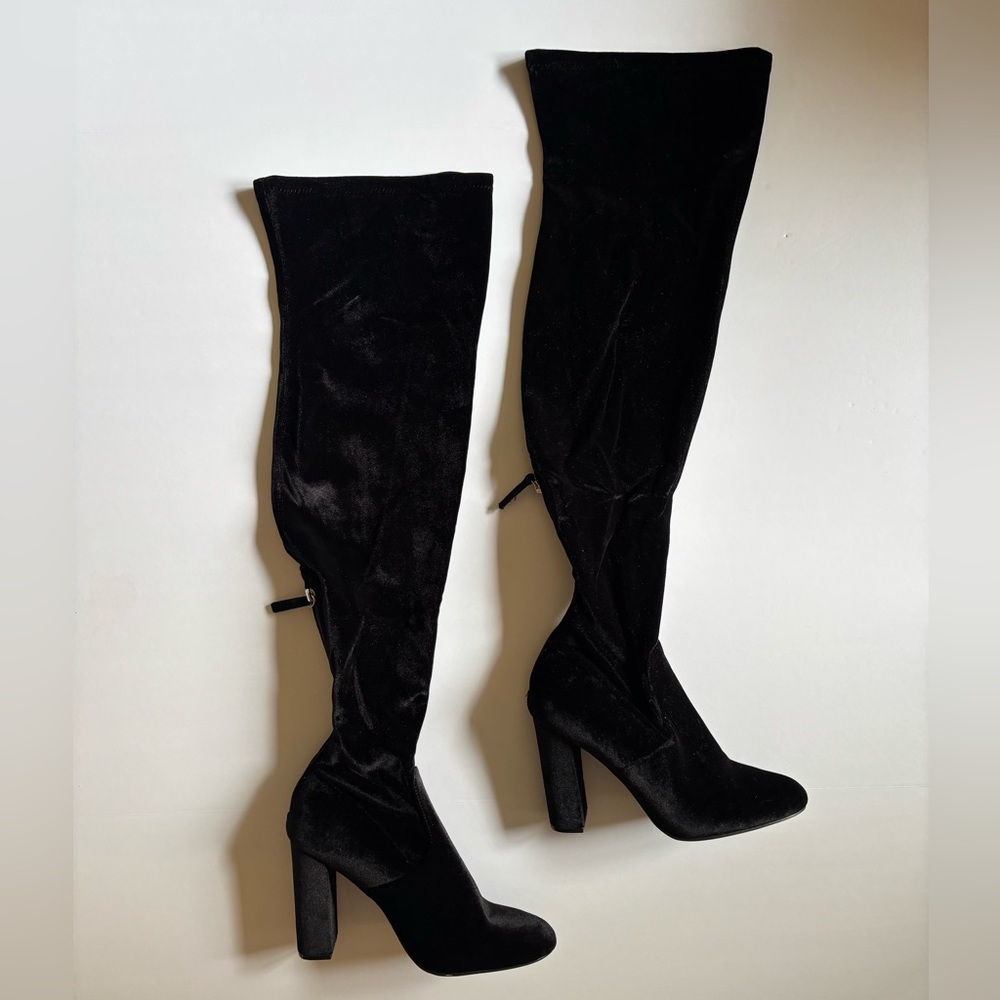 Steve Madden Emotions, Black Suede, Over the Knee Boots